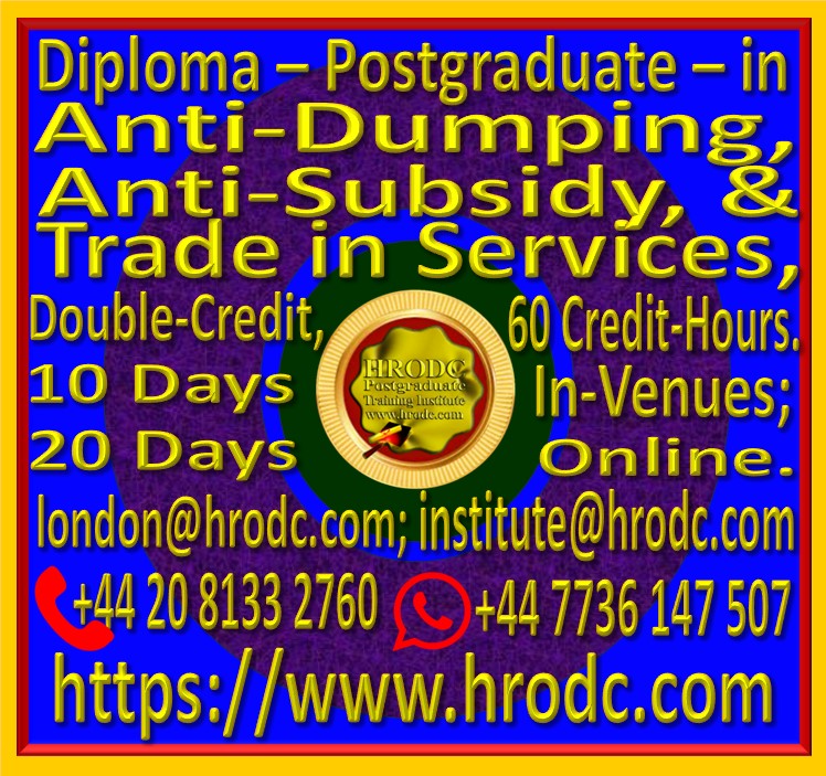 Graphics relating to the Award Name, Credit Value, Credit-Hours, Duration (with contact details) of a Diploma – Postgraduate – Course, from HRODC Postgraduate Training Institute, https://www.hrodc.com.