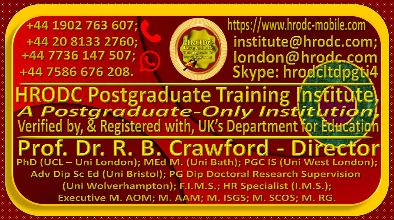 Home Page Information Graphics for HRODC Postgraduate Training Institute’s Mobile-Friendly Website, “https://www.hrodc-mobile.co”. 